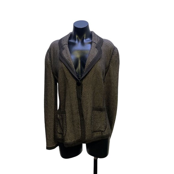 NWT Armani Vintage-Style Blazer Jacket Brown & Black Large Mesh Pattern 10 - Picture 1 of 8